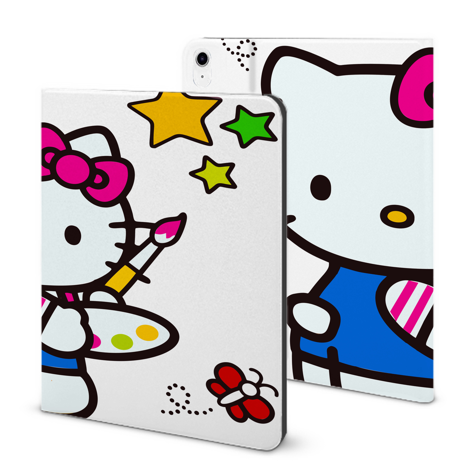 （画像用） Hello Kitty ハローキティ IPad ケース ブック型 PUレザー TPU 耐衝撃 軽量 薄型 ペン収納なし 全面保護 IPad 各モデル対応